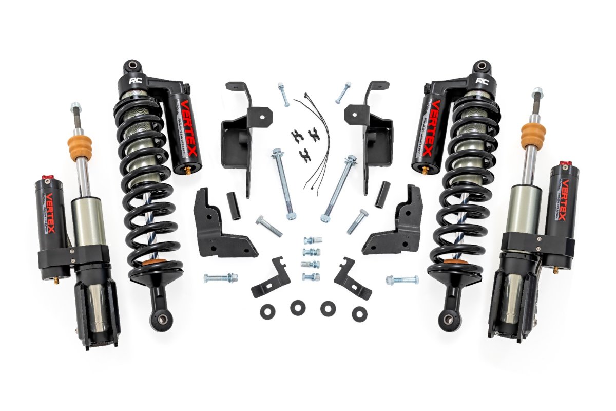 Mercedes-Benz Sprinter 3500XD Ride Control Kit - Rough Country - 8-Stage Adjustable Front Struts + 16-Stage Adjustable Rear Coilovers - 2WD - '19-'26